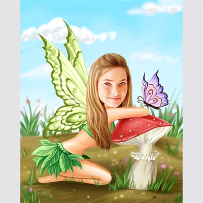 Butterfly Fairy Caricature from Photo - myDaVinci